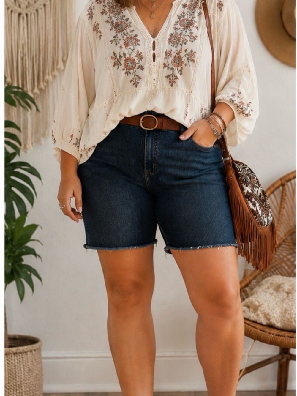 Lee Denim Bermuda Jorts Women’s Size 18 Dark Wash Jean Shorts Mid Rise